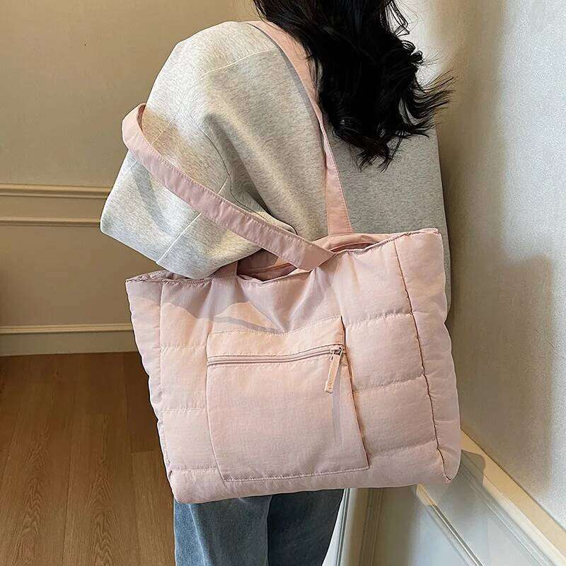 Large Capacity Fabric Tote Lightweight Trendy Shoulder Purses Lady Shopper Shopping Underarm Bag 2026 Y2K New Women Handbags