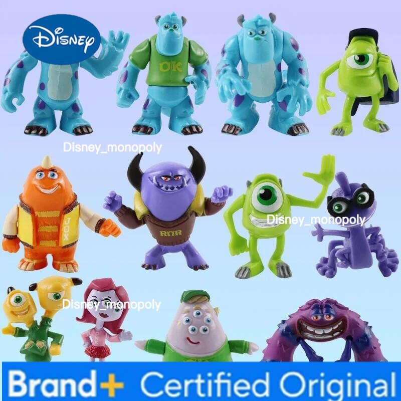 Disney 12pcs/set Anime Pixar Movie Monsters University Action Figures Sulley Mike Wazowski PVC Model Set Toys for Children Gifts H260105