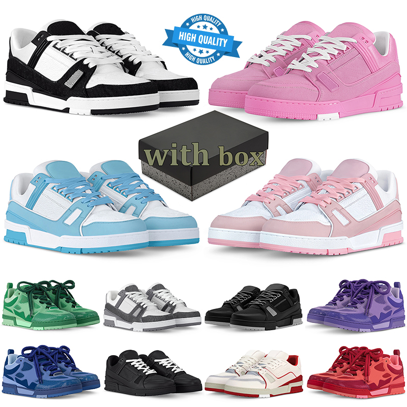 Free shipping With box designer training shoes skate sneakers men women platform pink black white navy blue green red outdoor trainer Sports casu