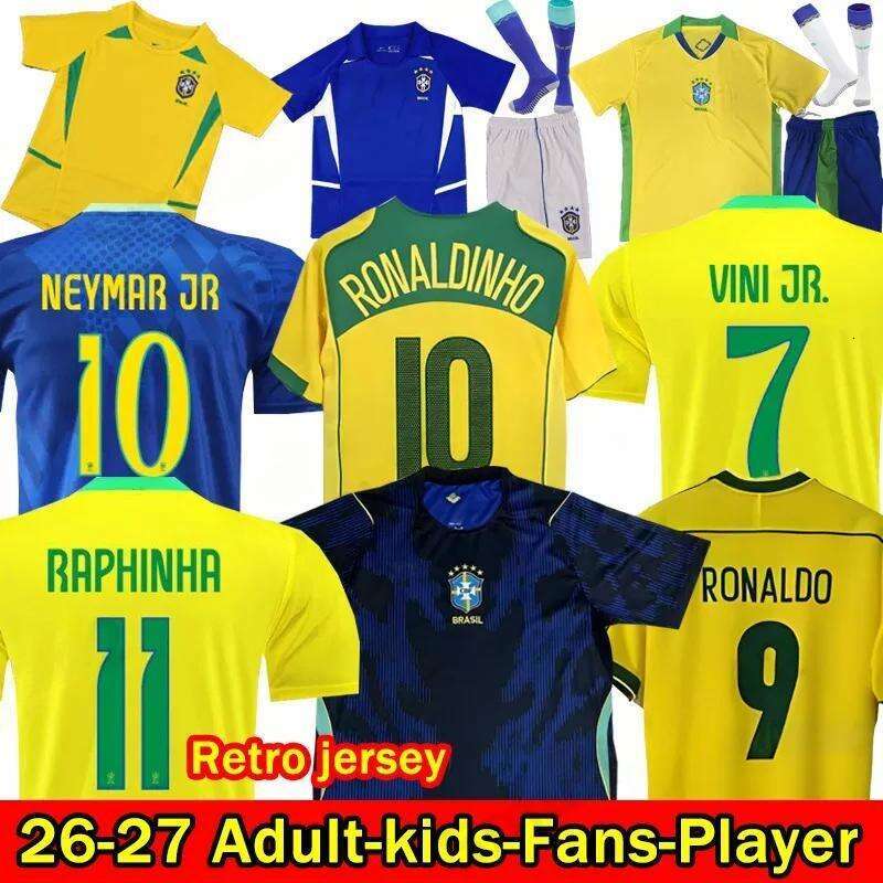 NEW 2026 The World Cup Brazil Soccer Jersey NEYMAR VINI JR retro 1998 Brazil PELE soccer jerseys 2002 Carlos Romario Ronaldo Ronaldinho 2006 RIVALDO ADRIANO KAKA 2004