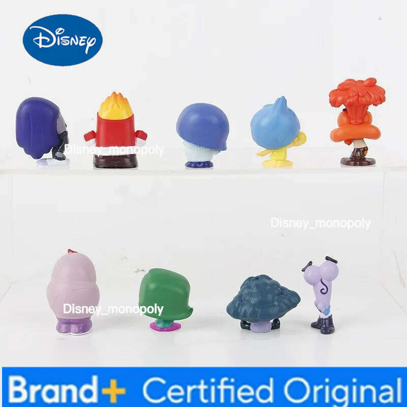 Disney 9PCS Mini Inside Out 2 Action Figure Toy Cartoon Movie Joy Anxiety Anger Sadness Disgust Fear Model Doll Figurines Kids Gift H260105 H260105