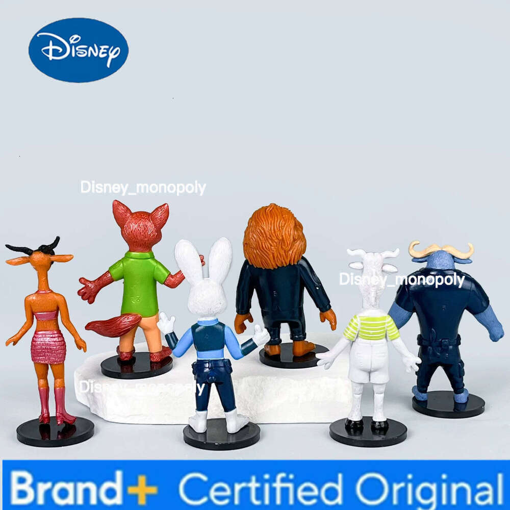 Disney Hot 6pcs set Zootopia 2 figurines anime models fox Nick rabbit Judy officer trendy peripheral ornaments gifts H260105 H260105