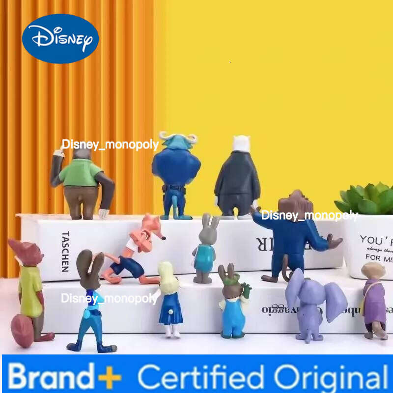 Disney Zootopia Animals Action Figure Toys for Kids, Rabbit, Judy Hopps, Fox, Nick Wilde, Movie, Gift Collection, 12Pcs Set H260105 H260105