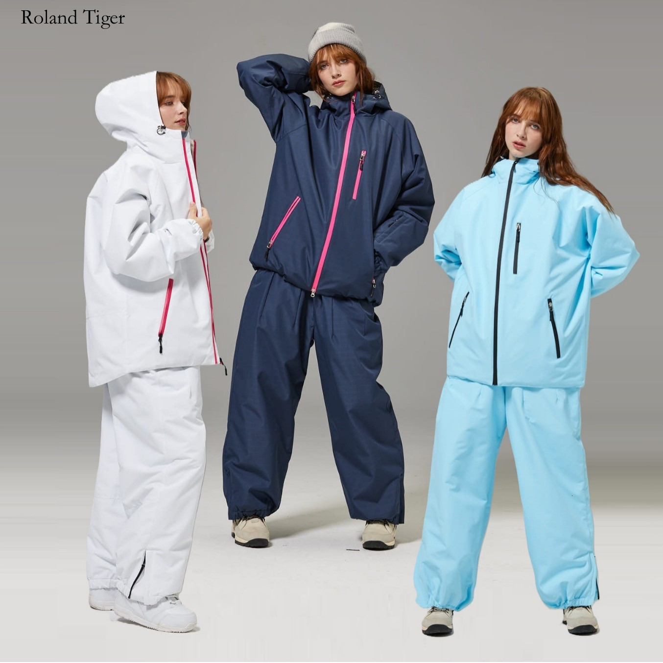 Roland Tiger Ski Suit Set Snowboard Snowboard Suit Men and Women Same Style Windproof Waterproof loose fashion Skiing