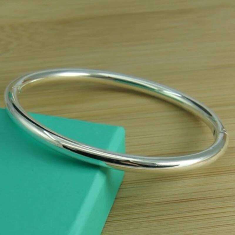 925 Sterling Silver Fashion Simple Glossy Charm Bracelet For Woman Christmas Party Birthday Gift