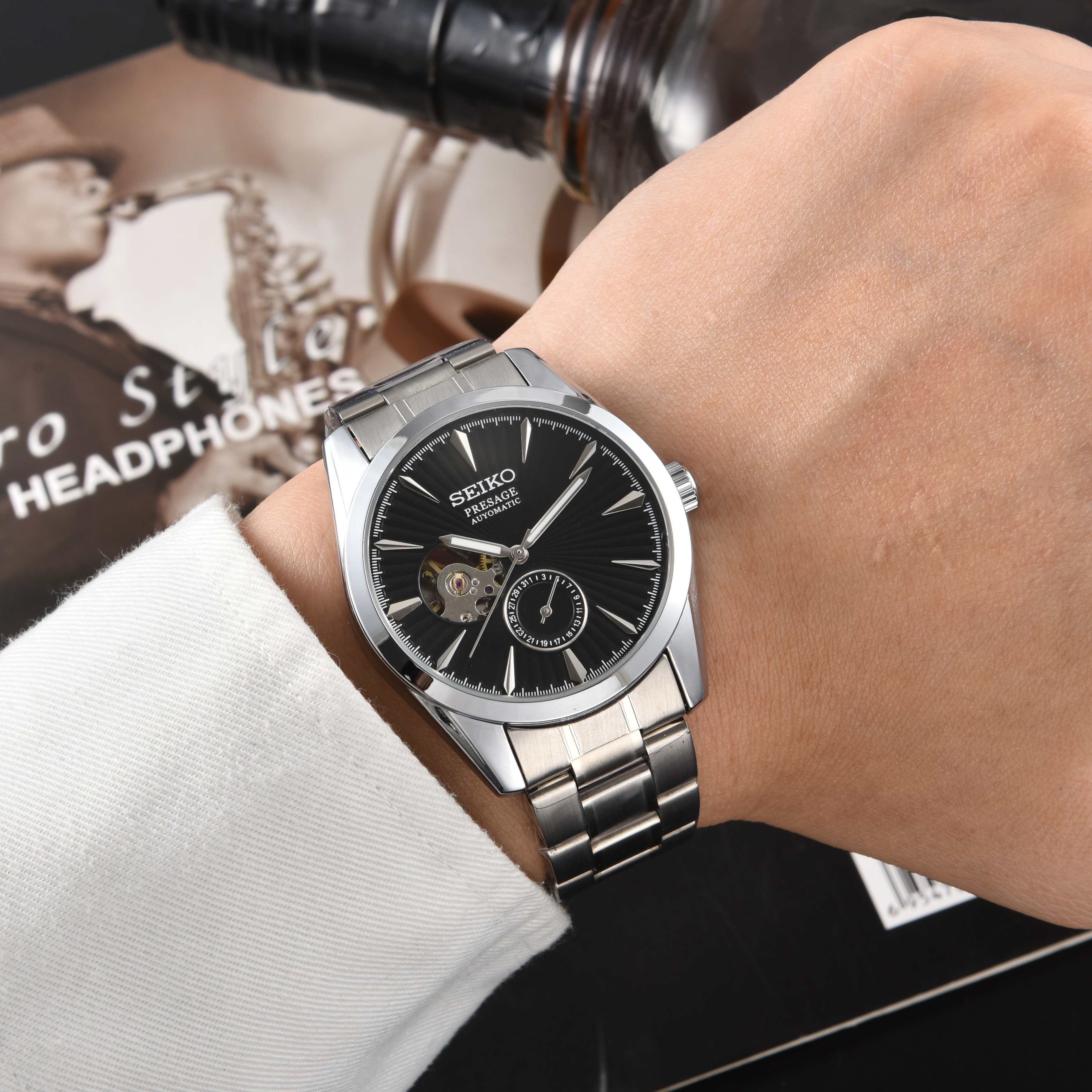 TOP Womens mens SEIKOity Automatic movement wristwatches comfortable rubber strap waterproof luminous top quality watches montre de luxe gold watch #348