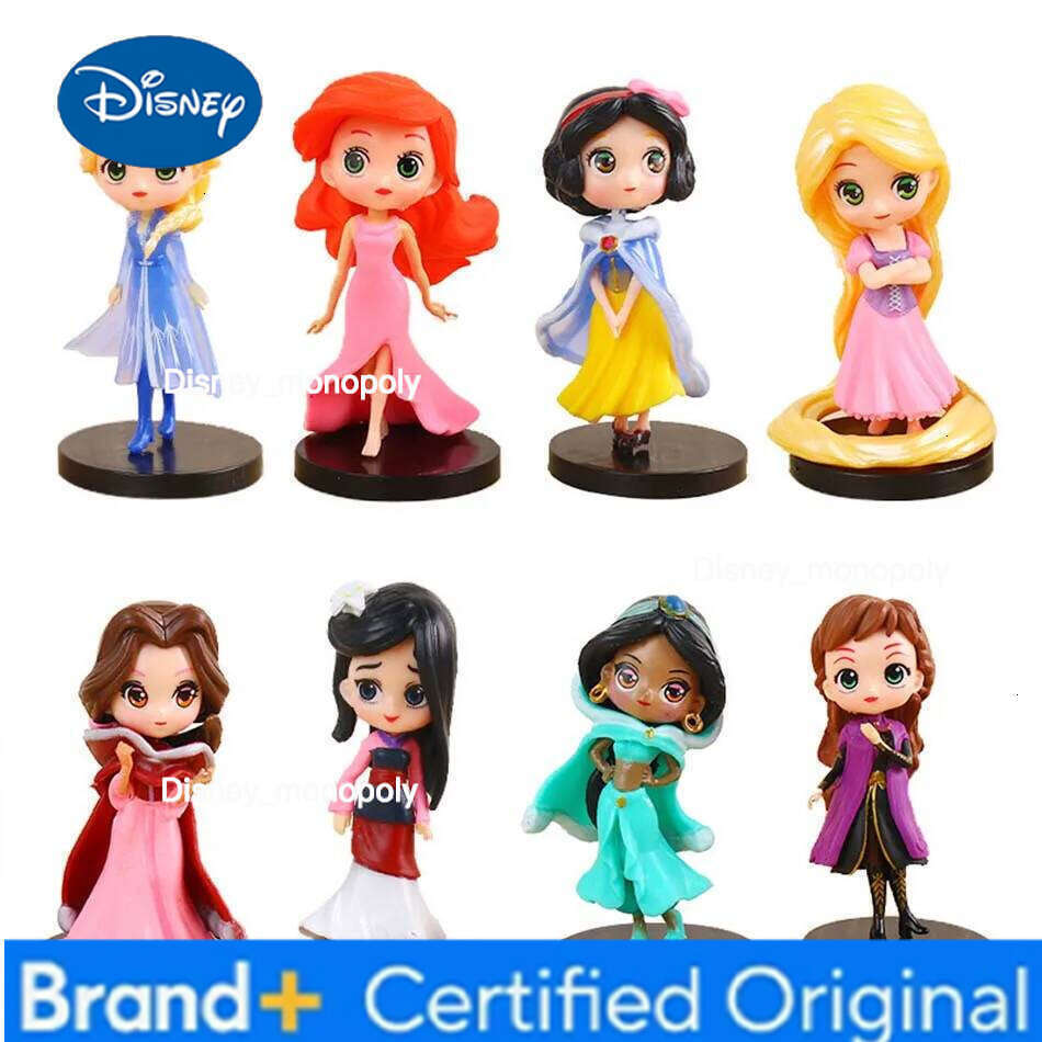 Disney Princess Ariel Rapunzel Cinderella Anna Elsa Belle Sofia Snow White Mulan The Little Mermaid Figure Toys Kid Gift H260105 H260105