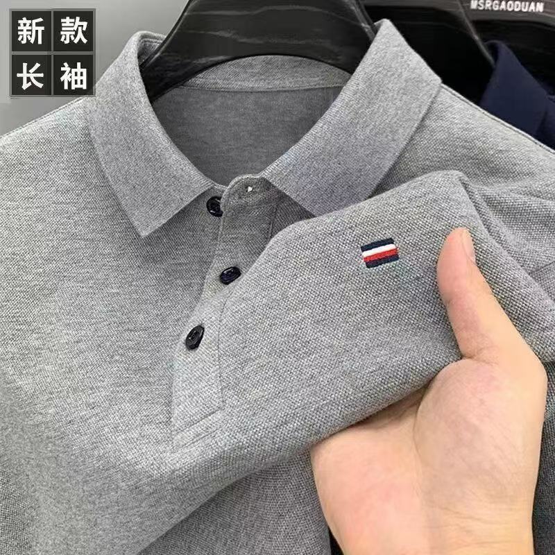 Luxury Brand Designer Clothes 2025 Spring And Autumn New Mens Long Sleeve T-Shirt Top Turn-Down Collar Polo Shirt Embroidered Floral Business Casual M