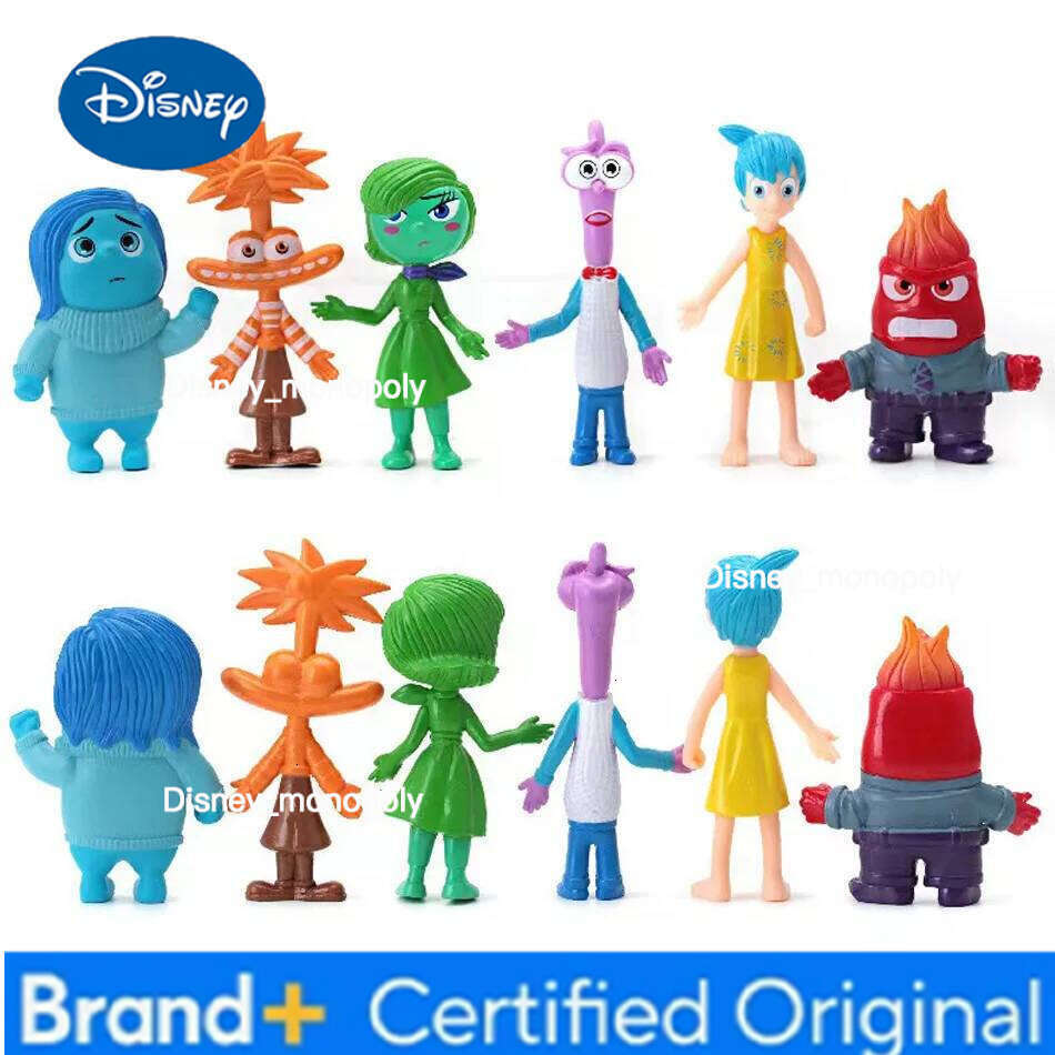 Disney 6pcs/set Inside Out Kids Figure Sadness Joy Anger Action Doll Toy Cake Decorative Desk Ornament Kid Birthday Gift H260105