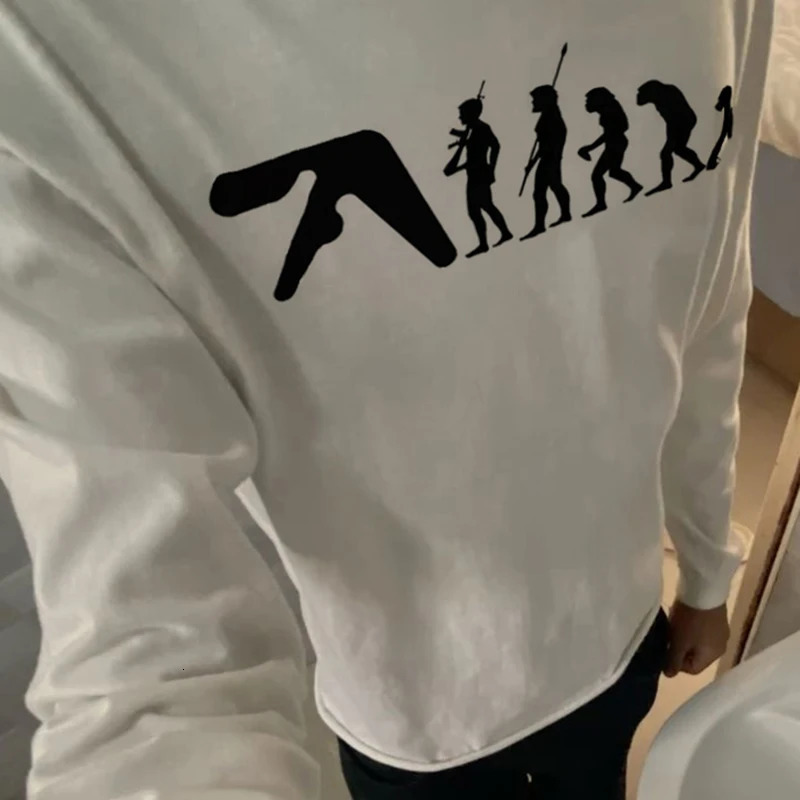 Aphex Twin Mens T-Shirt Cotton Autumn Graphic Oversized Aesthetic Korean Fashion Long Sleeve Tops Tees Y2k Streetwear Clothing 250104