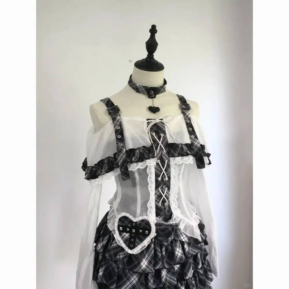 Bestseller Subculture Sweet Women Two Piece Set Dresss Slim Fit Office Lady Outifts Aesthetics Button Lace Bow Kawaii Japanese Suits Female ddmytues
