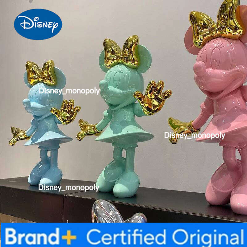Disney Fashion Welcome Minnie Mouse Action Figure Mickey Statue Collection Advanced Room Decoration Simple Modern Ornaments Model Toys H260105