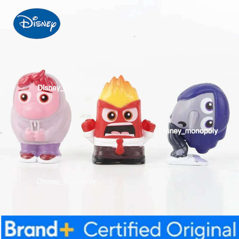 Disney 9PCS Mini Inside Out 2 Action Figure Toy Cartoon Movie Joy Anxiety Anger Sadness Disgust Fear Model Doll Figurines Kids Gift H260105 H260105