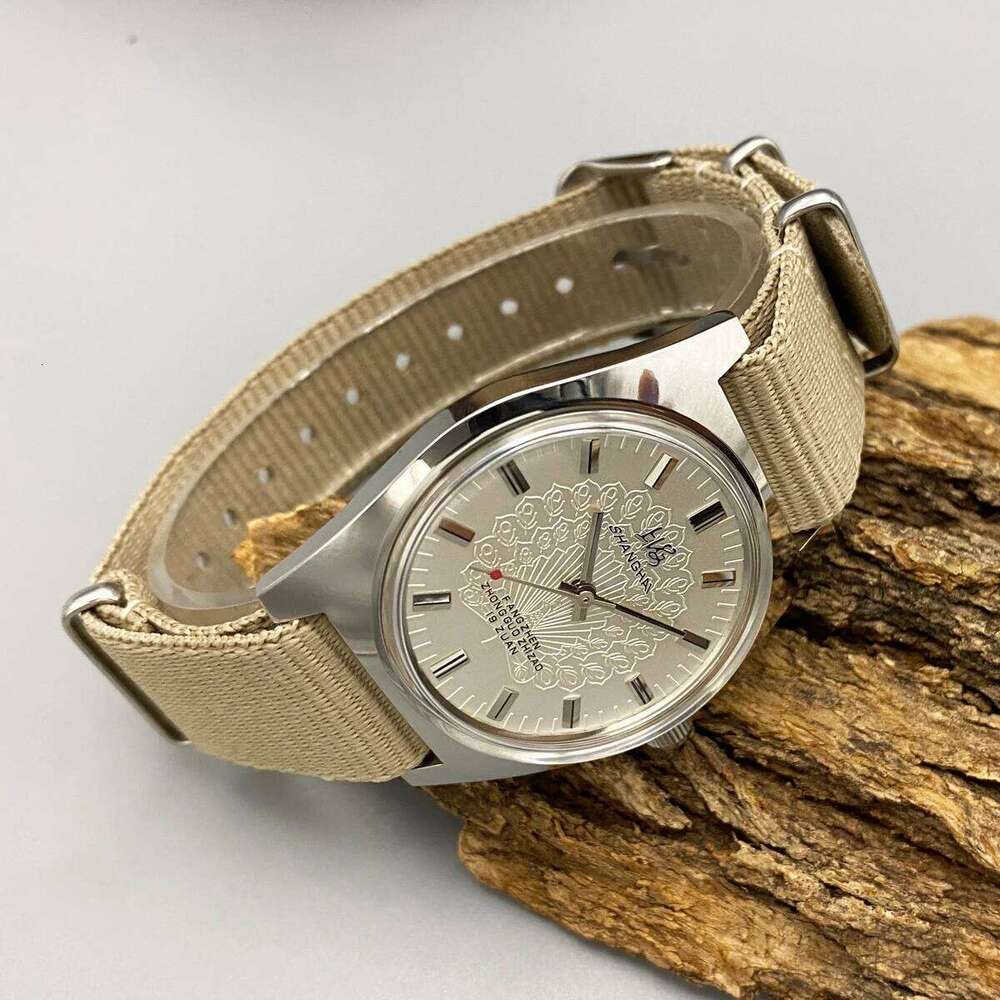 Shanghai 36MM Hand-Wind Mechanical 7120 - Stainless Steel Waterproof Bauhaus Design Watch for Men 26N0105