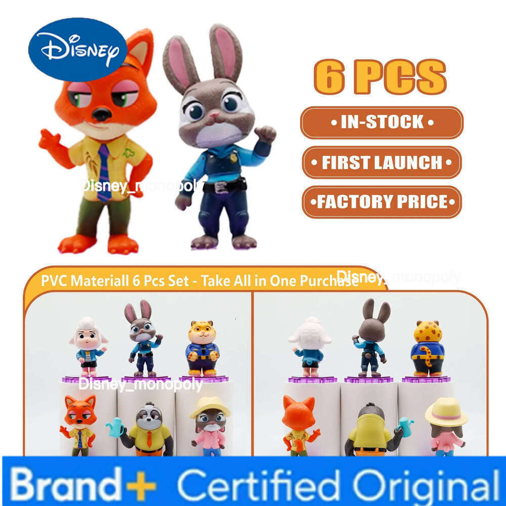 Disney 6PCS Figurines - PVC Desktop Judy Nick Exquisite Version Model Decor | Anime Merch & Perfect Holiday Gift Zoo-2 H260105 H260105