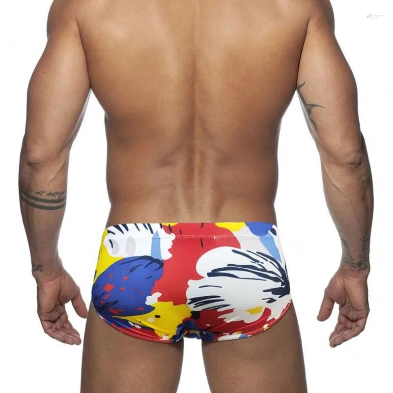 Men's Swimwear Men Artistic Printing Swimming Trunks Briefs Bikini Board Surf Shorts Boxer Swimsuits Waterproof Beach Sports Underwear Z260314