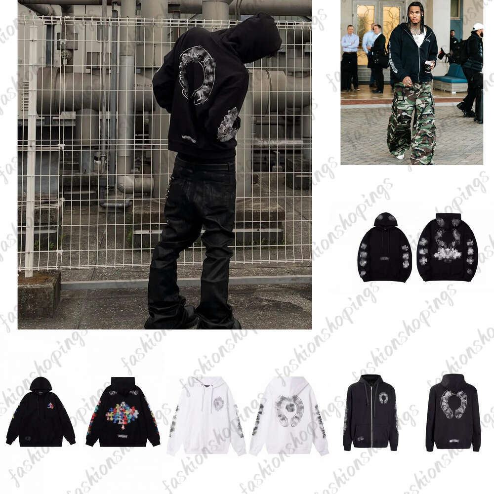 chromelys Heartslys Hoodie Pullover Designer Men Women Horse Shoe Shirts Long Sleeved High Street Style Crome Ch Sanskrit Printed Sweatshirts 7f4
