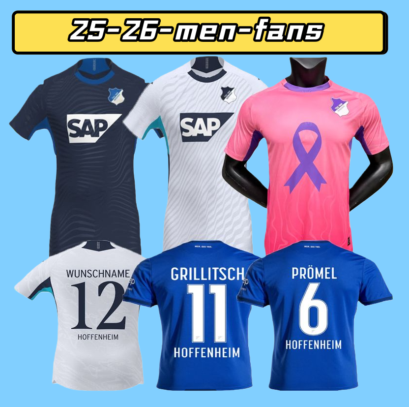 2025 2026 Hoffenheim Soccer Jerseys HLOZEK KRAMARIC BULTER 2025 2026 MOKWA TABAKOVIC KADERABEK STACH ORBAN MOERSTEDT TOHUMCU TOURE Football Shirts Men Uniforms