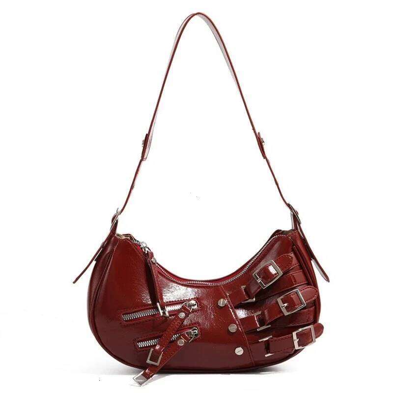 Maillard Style PU Leather Shoulder Bags For Women 2026 New Trend Cool Girl Y2K Armpit Luxury Designer Hobo Bag Handbags