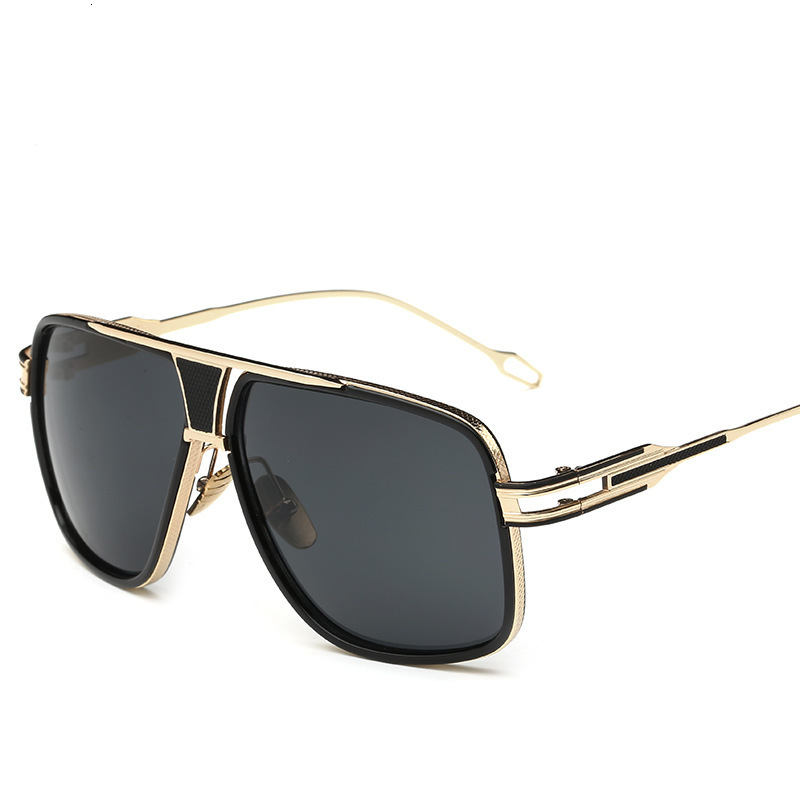 2025 Designer Trendy Men's Sunglasses Fashionable Luxury Metal Women's Large Frame Couple Pilot Sunglasses Vintage Sunglasses Round Face Sun