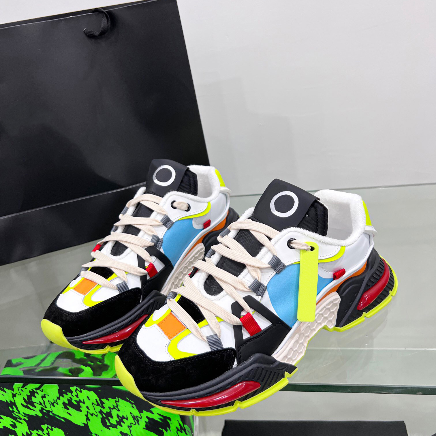Designer Sneakers Oversized Casual Shoes White Black Leather Luxury Velvet Suede Womens Espadrilles Trainers Man Women Flats Lace Up Platform S234 06