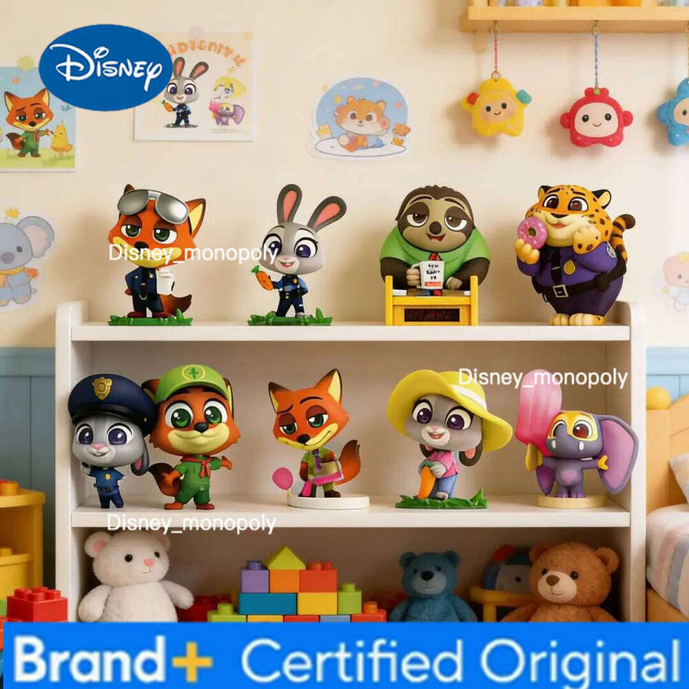 Disney 8 Crazy Animals Blind Box Figures Nick Judy Plush Trendy Collectibles Desk Ornaments Kids Gifts & Toys H260105
