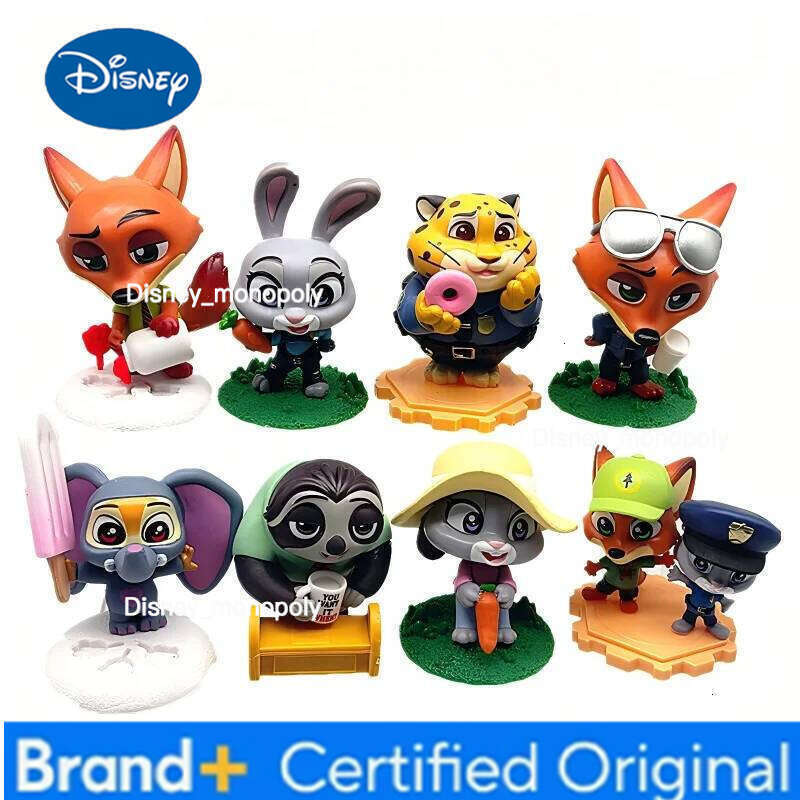 Disney 8 Crazy Animals Blind Box Figures Nick Judy Plush Trendy Collectibles Desk Ornaments Kids Gifts & Toys H260105