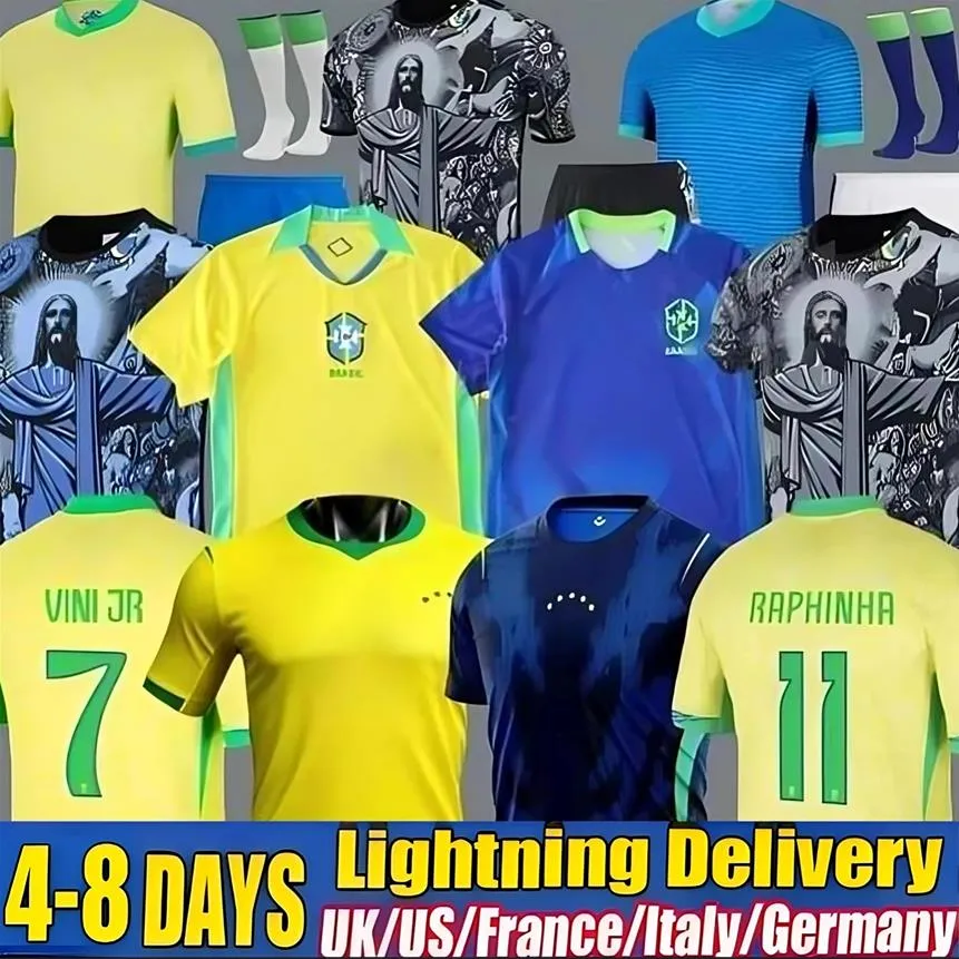 2025 2026 BRAZILS soccer jerseys Camiseta de futbol PAQUETA RAPHINHA 25 football shirt maillots VINI JR 2024 brasil RICHARLISON men kids NEYMAR JR Uniforms