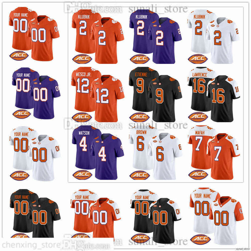 2026 Men's Clemson College Tigers Football Jerseys 2 Cade Klubnik 9 Gideon Davidson 11 Olsen Patt-Henry 1 T.J. Moore 12 Bryant Wesco Jr. 0 Antonio Williams All Stitched