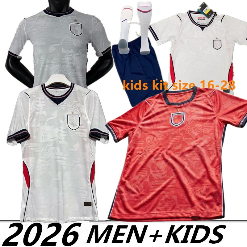 2026 world cup england football shirt 27 26 jersey BELLINGHAM home Soccer Jerseys away RICE SAKA FODEN STONES GREALISH KANE Men Kids fans player Football Shirt 16-4XL