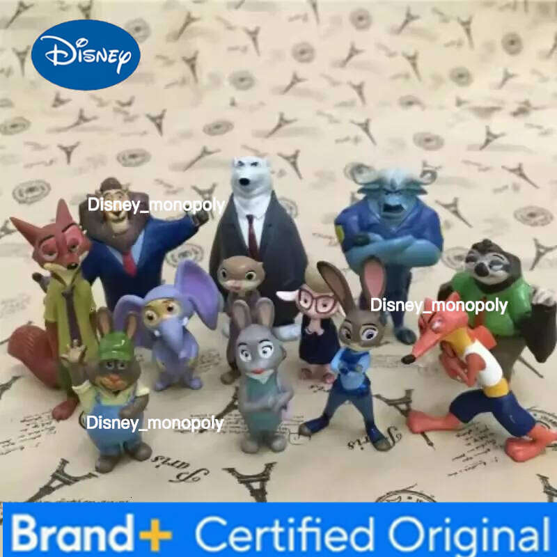 Disney Zootopia Animals Action Figure Toys for Kids, Rabbit, Judy Hopps, Fox, Nick Wilde, Movie, Gift Collection, 12Pcs Set H260105 H260105