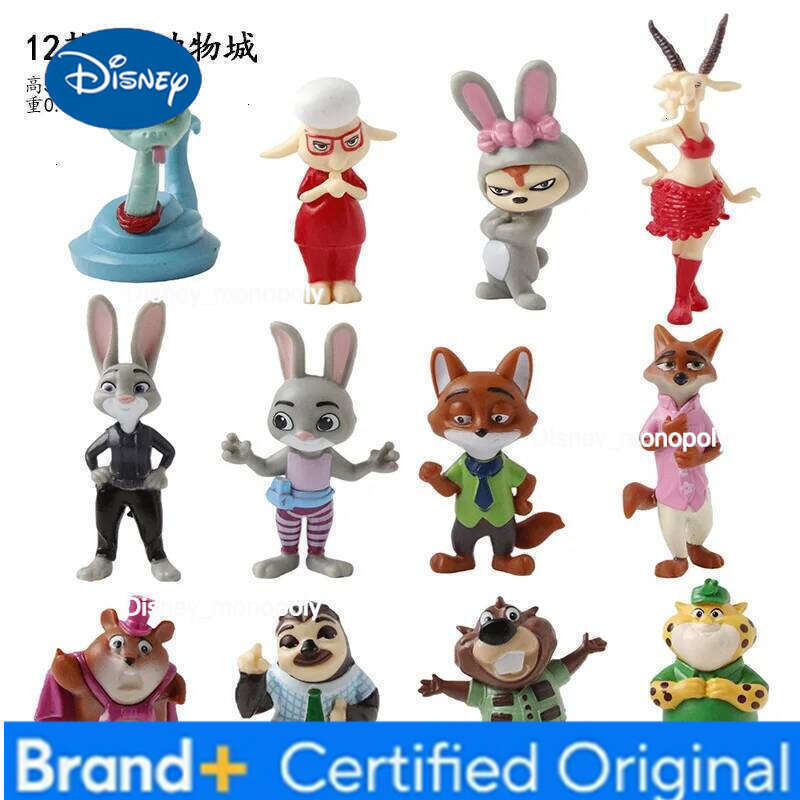 Disney 12pcs/Set Zootopia 2 Action Figure Toy Judy Rabbit Nick Fox Series Anime Figurine Desktop Ornaments Gifts H260105 H260105