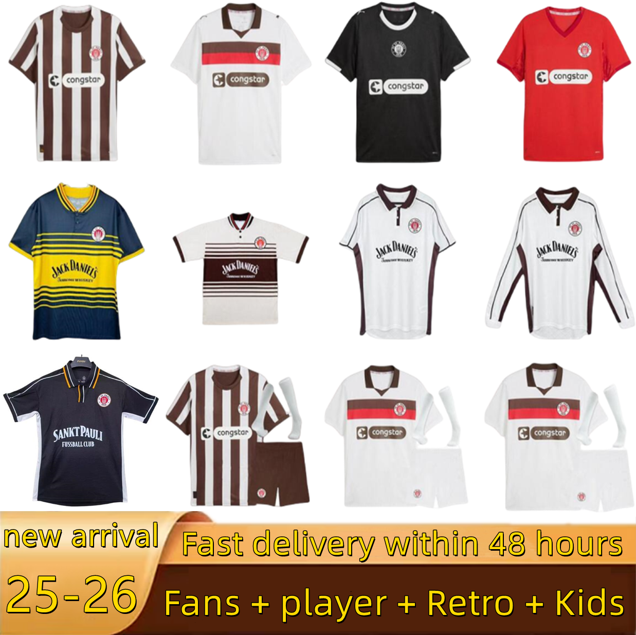 16-4XL 25 26 st pauli soccer jerseys SMITH KYEREH EGGESTEIN IRVINE NEMETH WAHL ZOLLER HARTEL MAURIDES METCALFE PAQARADA Home Retro 97 98 99 00 Football shirts Kids kit