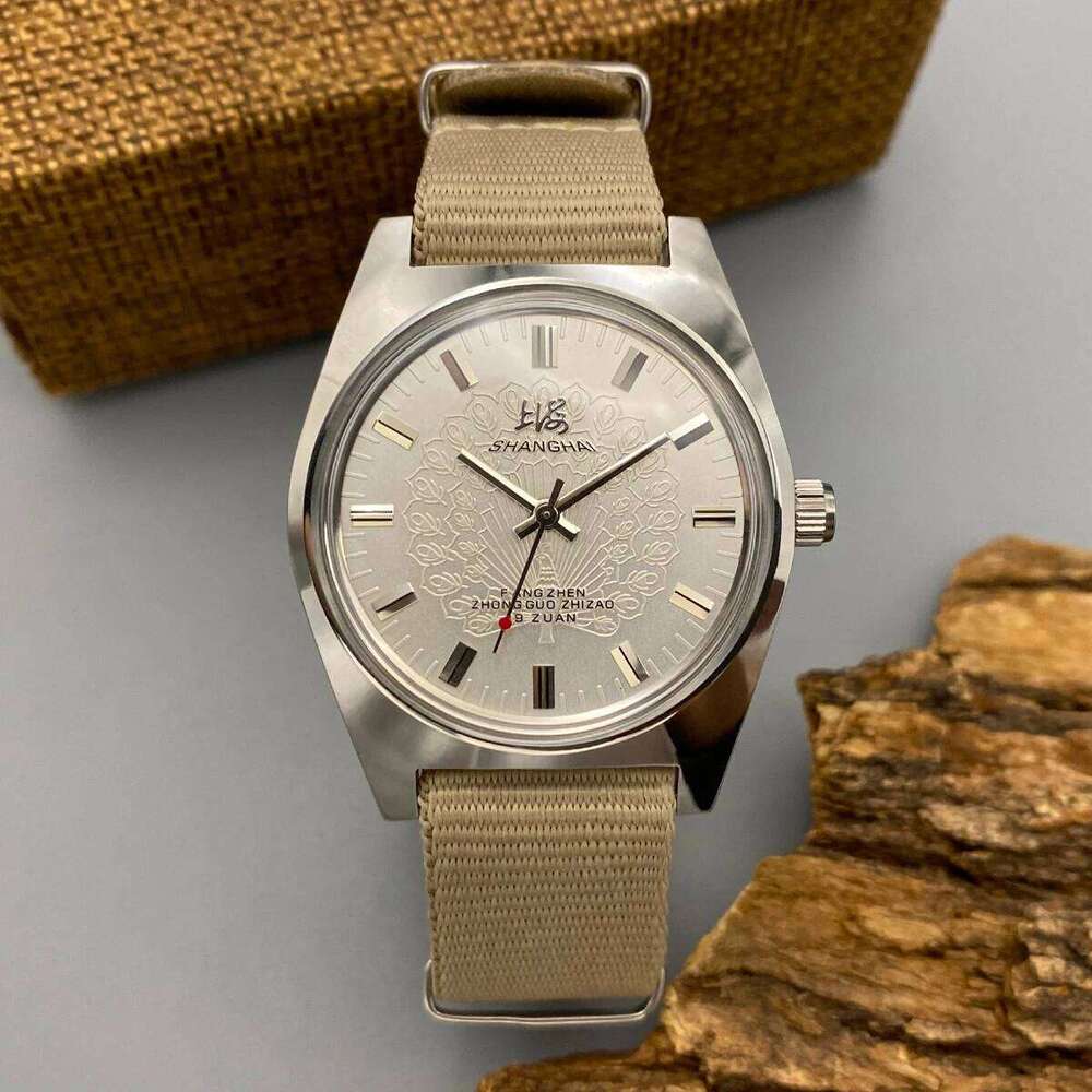 Shanghai 36MM Hand-Wind Mechanical 7120 - Stainless Steel Waterproof Bauhaus Design Watch for Men 26N0105