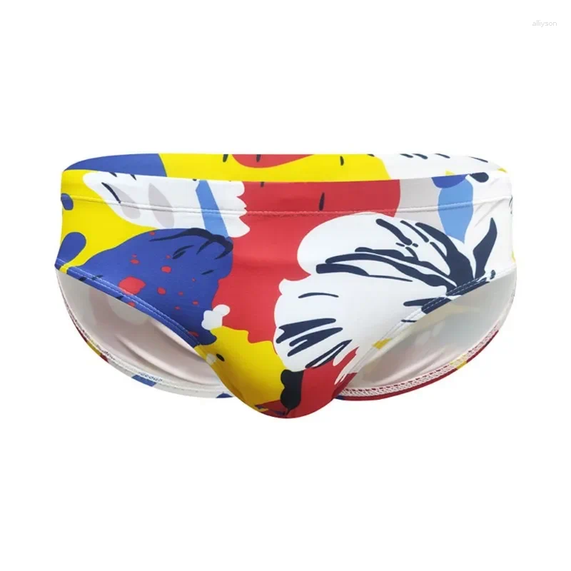 Men's Swimwear Men Artistic Printing Swimming Trunks Briefs Bikini Board Surf Shorts Boxer Swimsuits Waterproof Beach Sports Underwear Z260314