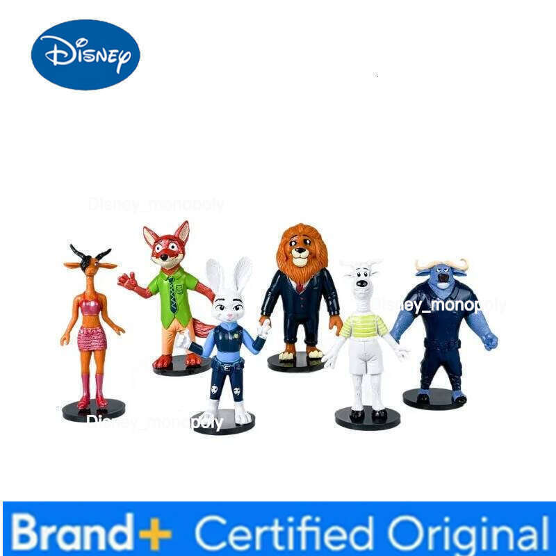 Disney Hot 6pcs set Zootopia 2 figurines anime models fox Nick rabbit Judy officer trendy peripheral ornaments gifts H260105 H260105