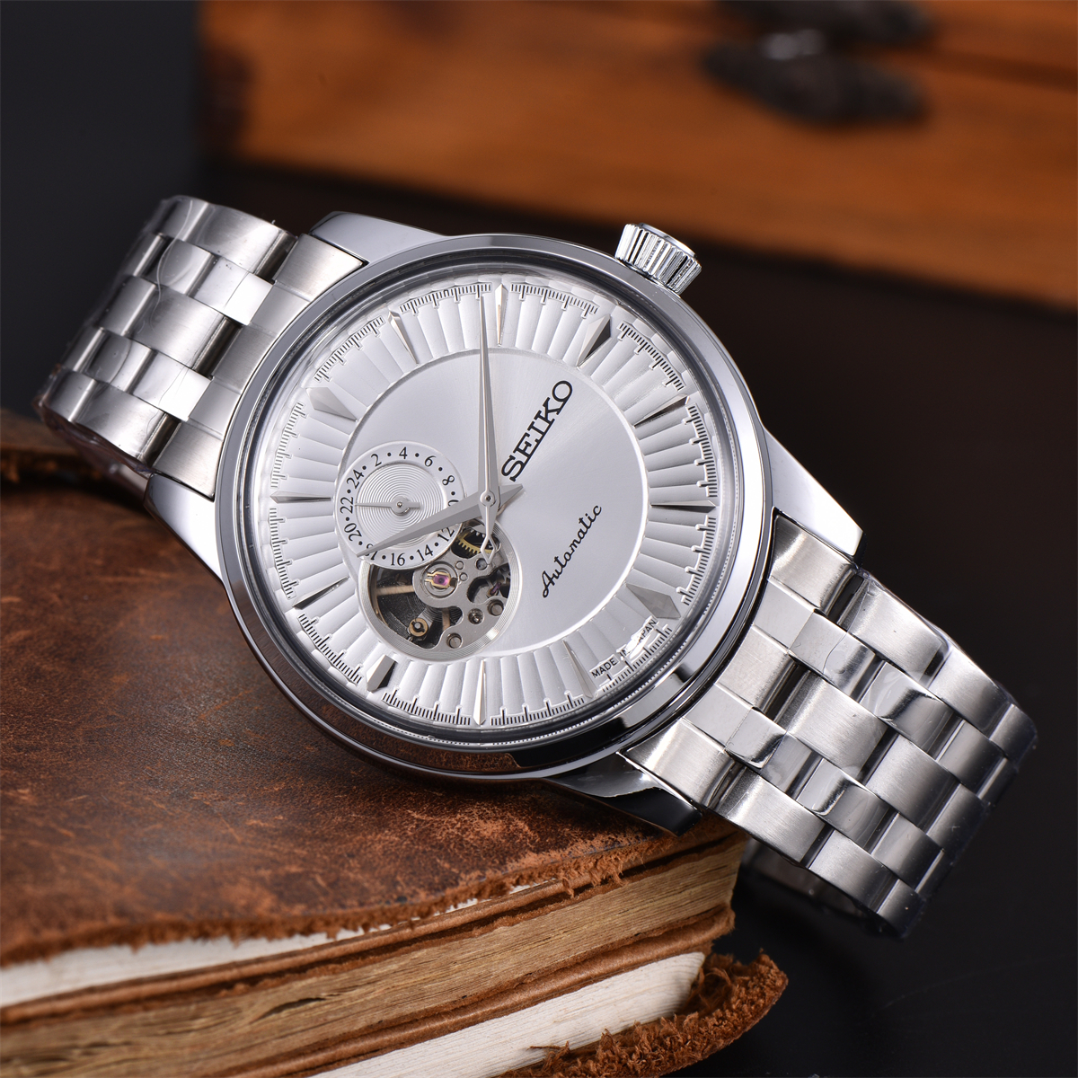 TOP Womens mens SEIKOity Automatic movement wristwatches comfortable rubber strap waterproof luminous top quality watches montre de luxe gold watch #142