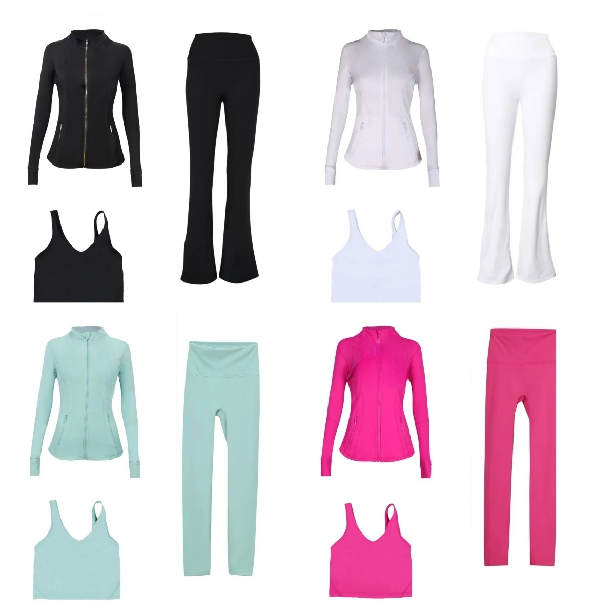 Hot sale Women's Yoga Outfit: Set Vest+Pants+Jackets version Jacket set Nude Color Long Sleeves Jacket Shaping Waist Fitness Sportswear
