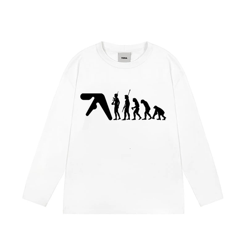 Aphex Twin Mens T-Shirt Cotton Autumn Graphic Oversized Aesthetic Korean Fashion Long Sleeve Tops Tees Y2k Streetwear Clothing 250104
