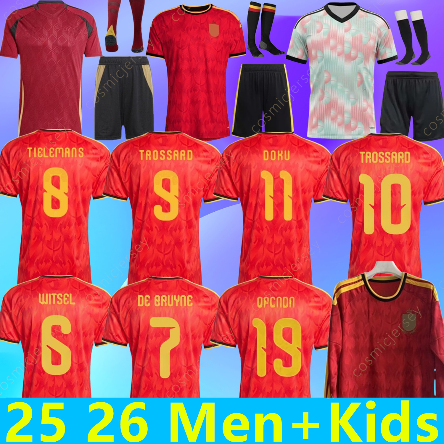 2026 belgium DE BRUYNE soccer jerseys 24 25 26 WITSEL TROSSARD Doku Openda Onana football shirts men kids kits home away fans player version R. LUKAKU T.HAZARD TIELEMANS
