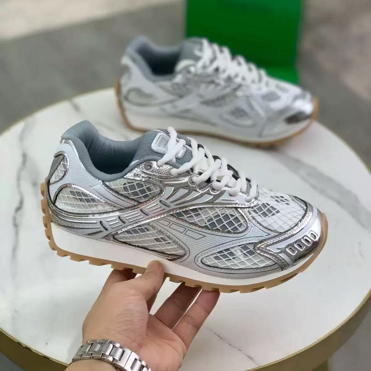 Designer Sneaker Orbit Shoes Men Women Sneakers Sports Breathable Leather Mesh Matching Lace Up Casual Thick Soled Mixed Color Running Shoes With box Eur 35-48