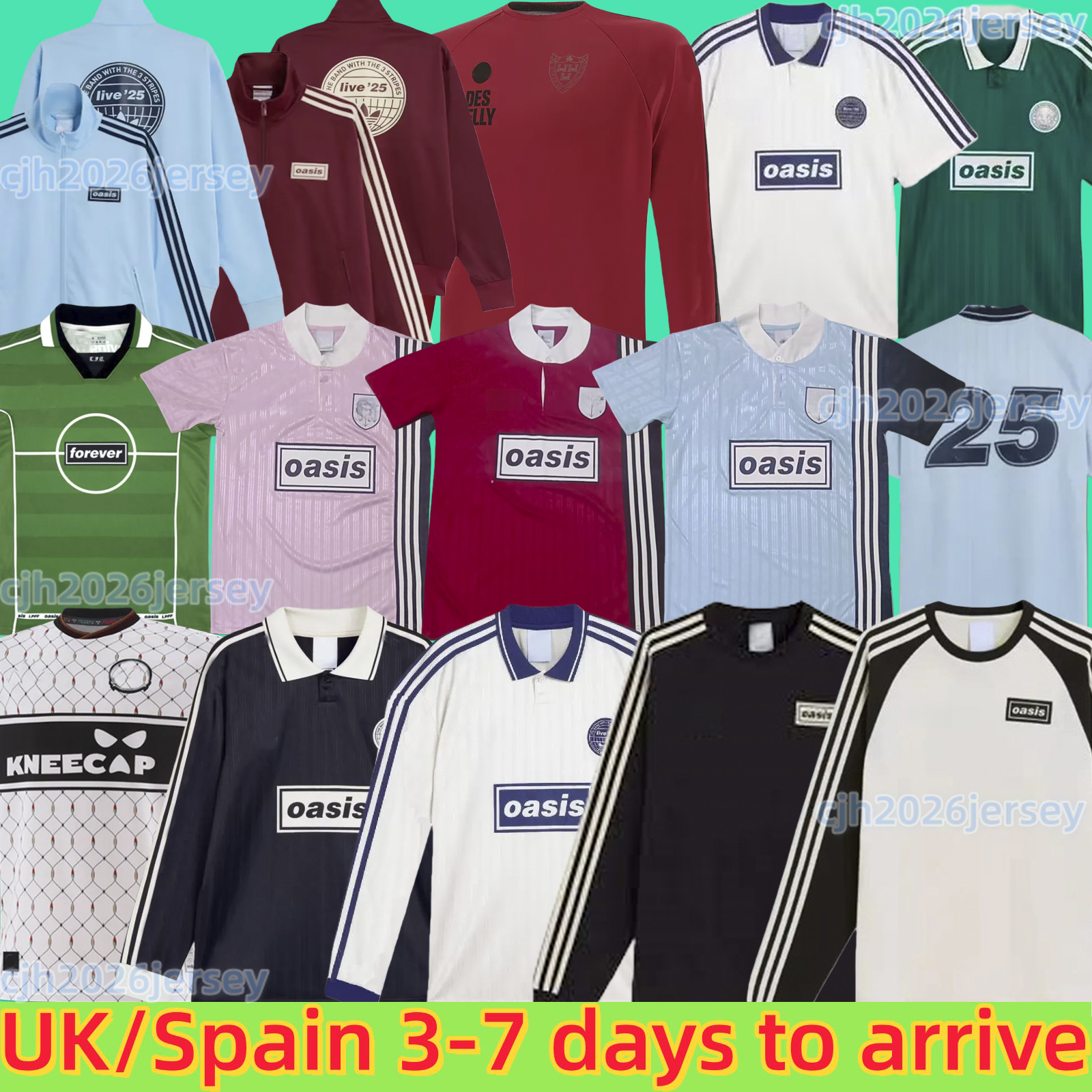 25 26 Oasis Tour Jacquard Jersey soccer maillot de foot football black Oasis Live Bohemians 2025 135th Anniversary Football Shirts Kit Fontaines OasisS Retro