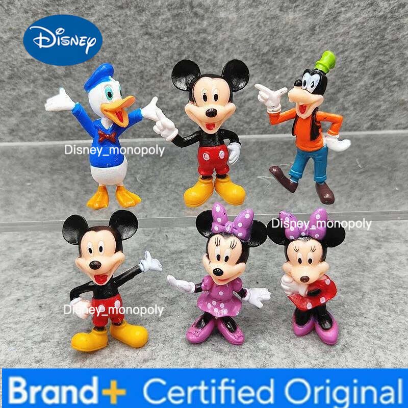 Disney 6Pcs/Set GK Mickey Mouse Minnie Goofy Plut Donald Duck Daisy Anime Character PVC Model Toy Collection Ornaments Xmas Gift H260105