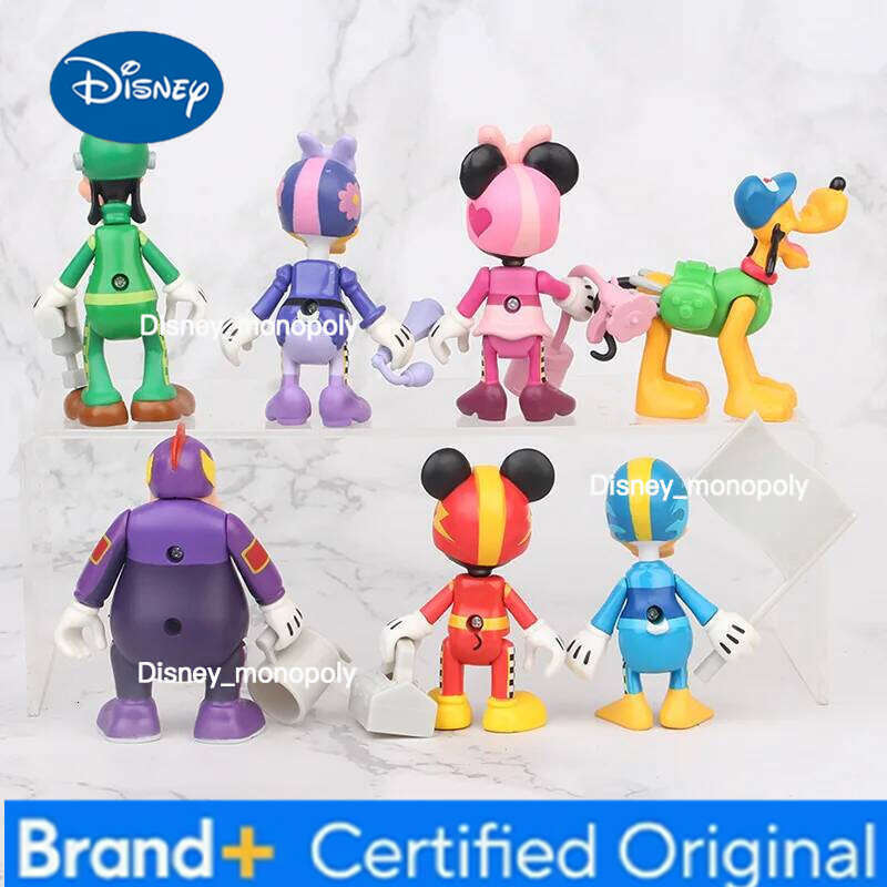 Disney 7Pcs/Set Action Figures Toys Mickey Minnie Mouse Donald Daisy Duck Goofy Pluto Model Dolls Kids Gift H260105