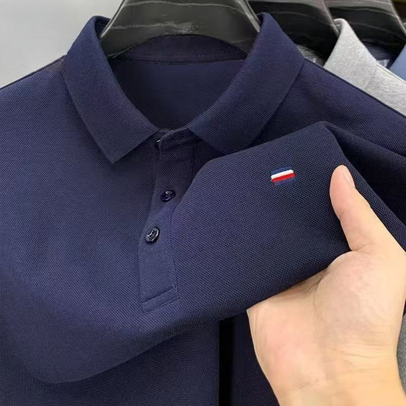 Luxury Brand Designer Clothes 2025 Spring And Autumn New Mens Long Sleeve T-Shirt Top Turn-Down Collar Polo Shirt Embroidered Floral Business Casual M