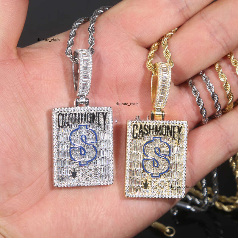 Iced Jewelry Letter Money Pendant Two-tone VVS Moissanite Dollar Sign Necklace Men's Hip-hop Accessories