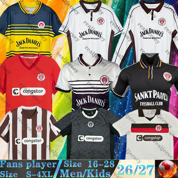 25 26 ST Pauli SOCCER JERSEYS GUILAVOGUI SALIAKAS retro 1997 1998 99 00 HOME AWAY BECKER IRVINE KYEREH HARTEL SMITH PAQARADA MEDIC 2025 2026 men kids kit football shirt