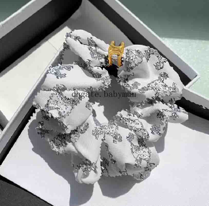 luxury soft scrunchies female hair tie women large ponytail holder designer elegant hair accessory simple letters printed hair rope