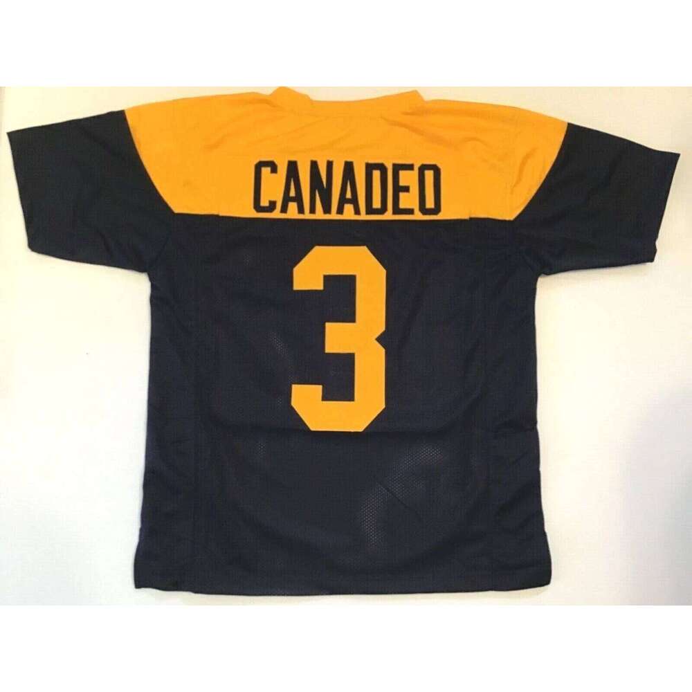CUSTOM Sewn Stitched Tony Canadeo Blue Football Jersey Add any name number size XS-5XL 6XL