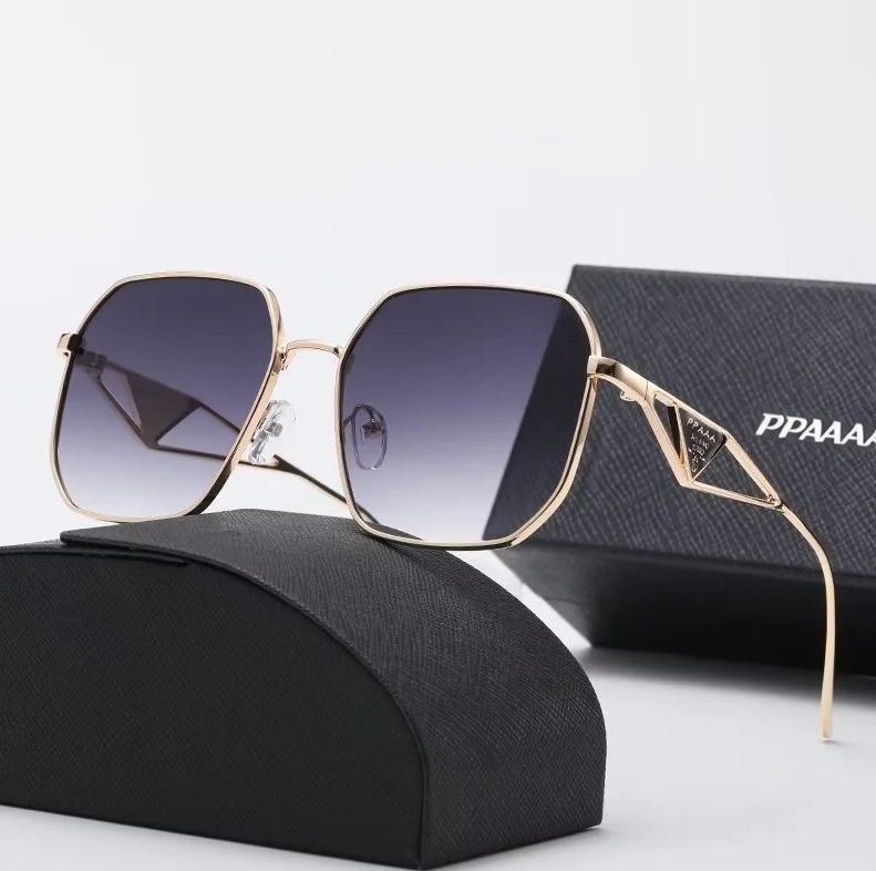 luxury designer Sunglasses men and women European and American large frame fashionable outdoor metal frame photo driving sunglasses With gift box